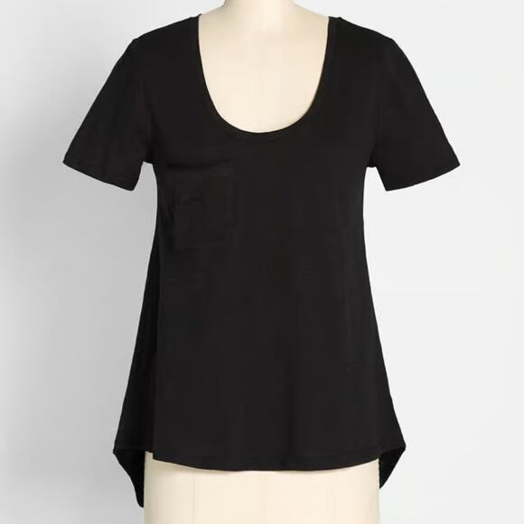 NEW Modcloth Endless Possibilities Pocket Short Sleeve T-Shirt Top Black - Picture 2 of 9